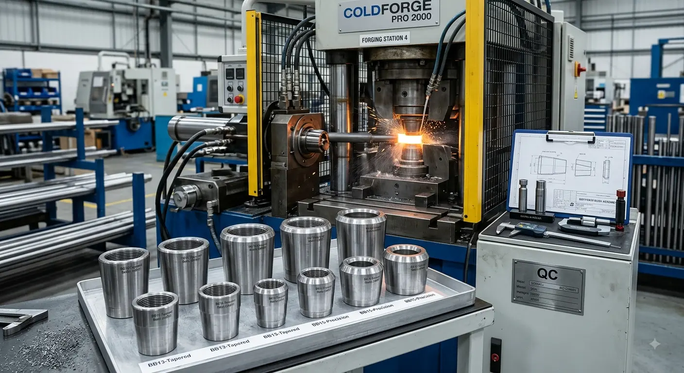 "Steel bush manufacturing — cold forged taper bushes for construction pre-tensioning"